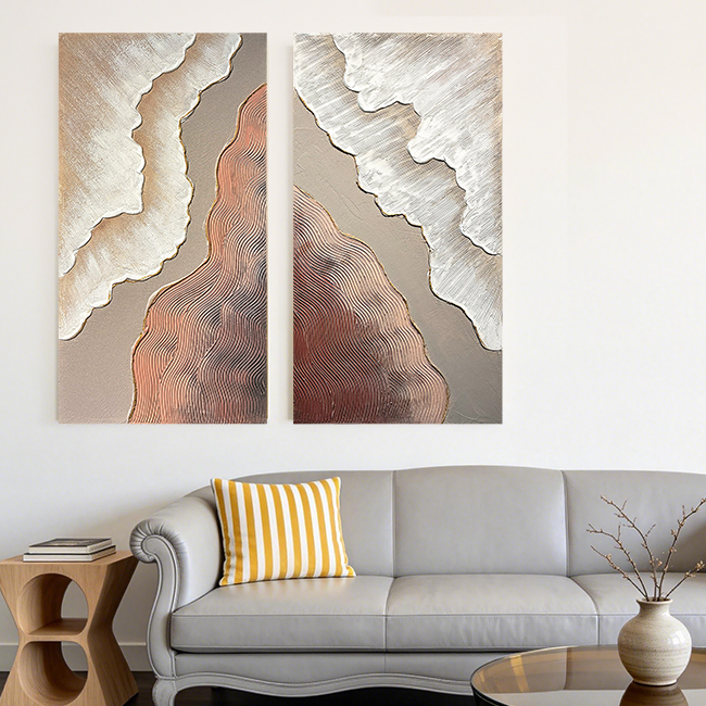 Abstract Neutral Canvas Wall Art - alternate view