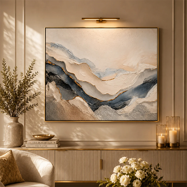 Abstract Blue Gray Canvas Art - alternate view