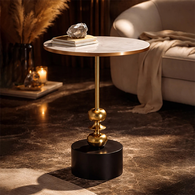 Round Marble Accent Table - alternate view