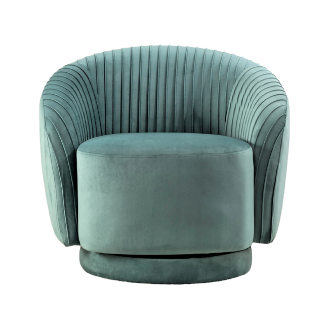 Velvet Swivel Barrel Chair
